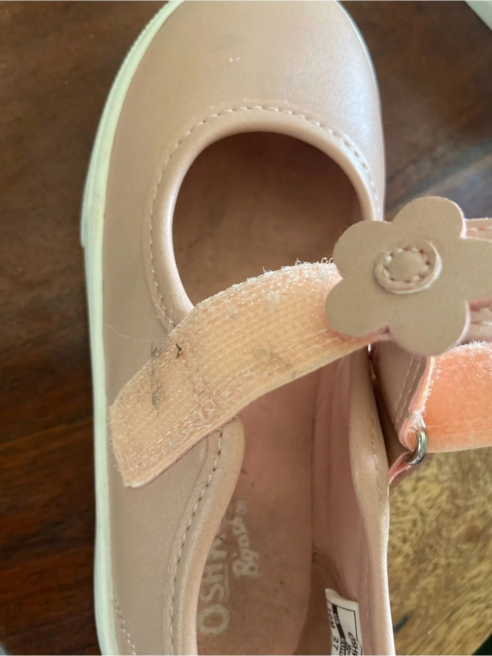 OshKosh B'gosh Light Pink Mary Jane Toddler Shoes with Flower Accent